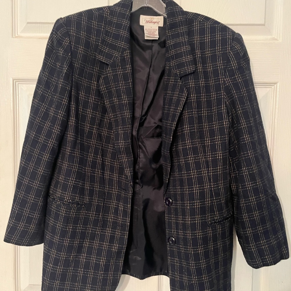 Vintage 90s Worthington Plaid Blazer Jacket Wool Blend – Dark Academia